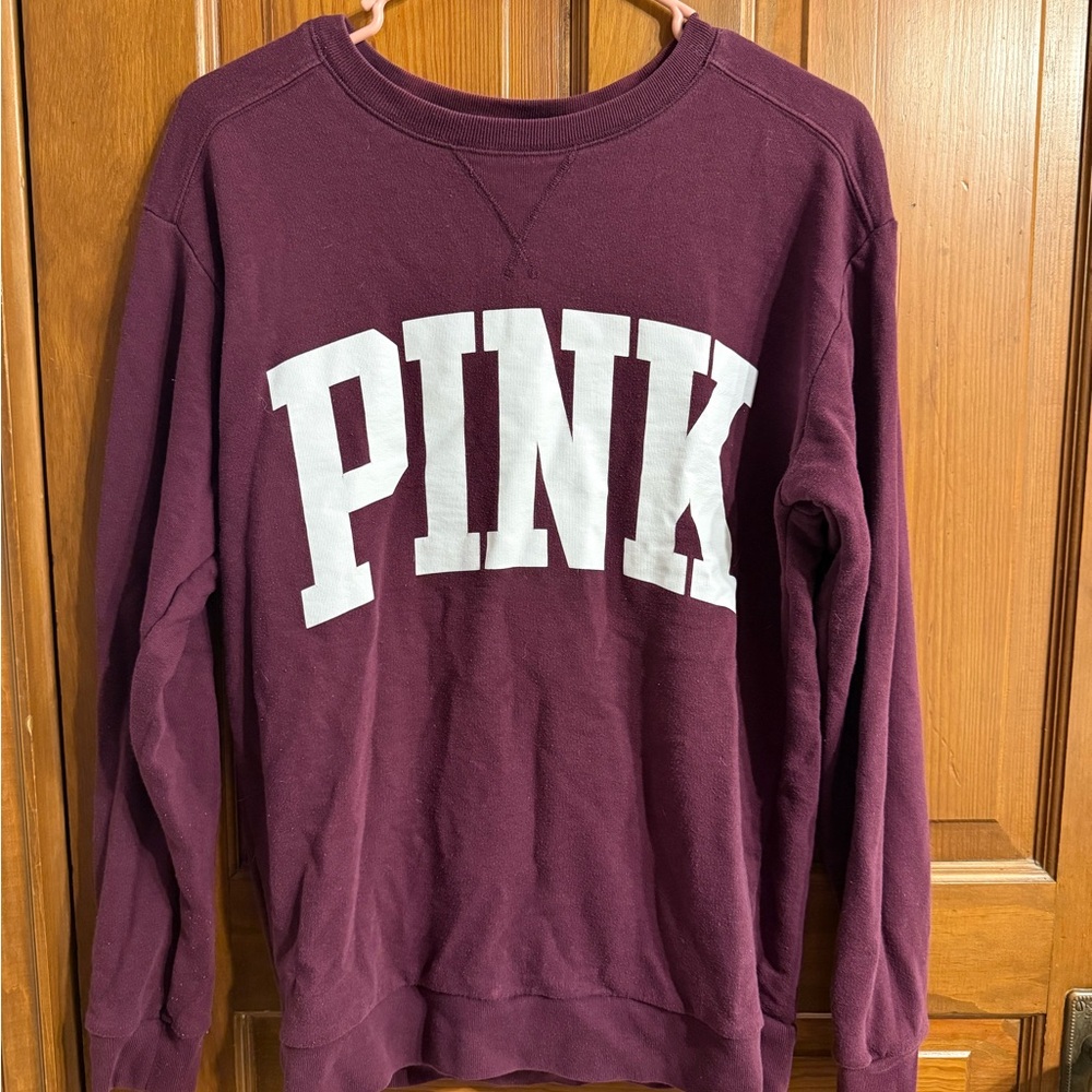 Victoria's Secret PINK Burgundy Crew Neck Sweater